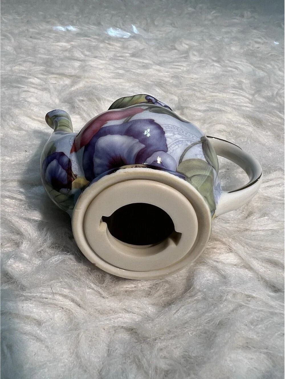 Apropos Home Teapot Night Light Porcelain: Floral & Fruit Decor